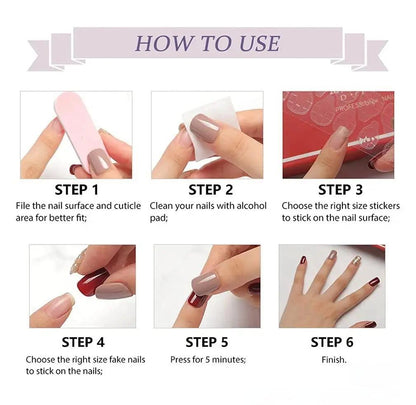 French white short oval handmade press on nails